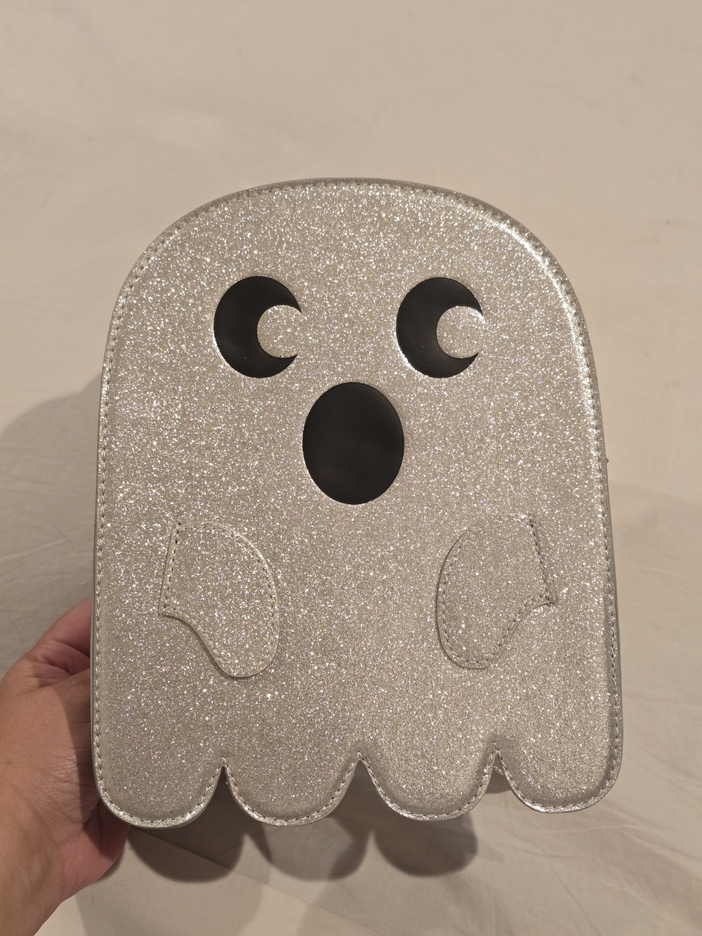 Silver Glitter Ghost Crossbody Bag